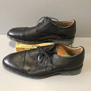 BLACK LEATHER FLAG LTD CAP TOE OXFORD SHOES 9.5 MEDIUM